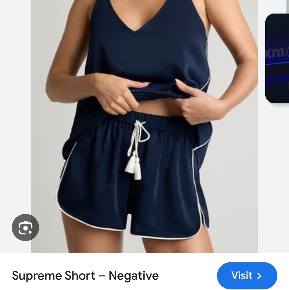 Negative Supreme Short - Navy with White Trim Does Not Have Tassle Size Medium